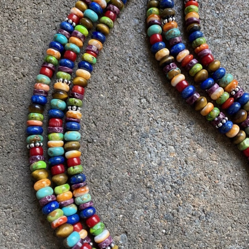 Sterlingsilver Multistrand Multistone Beadnecklace - image 6